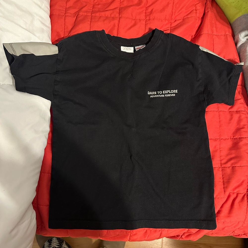 Zara Kid’s Black T-Shirt with Grey Text